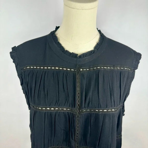 Grade & Gather Sleeveless Blouse, Black, Size L - Picture 2 of 7